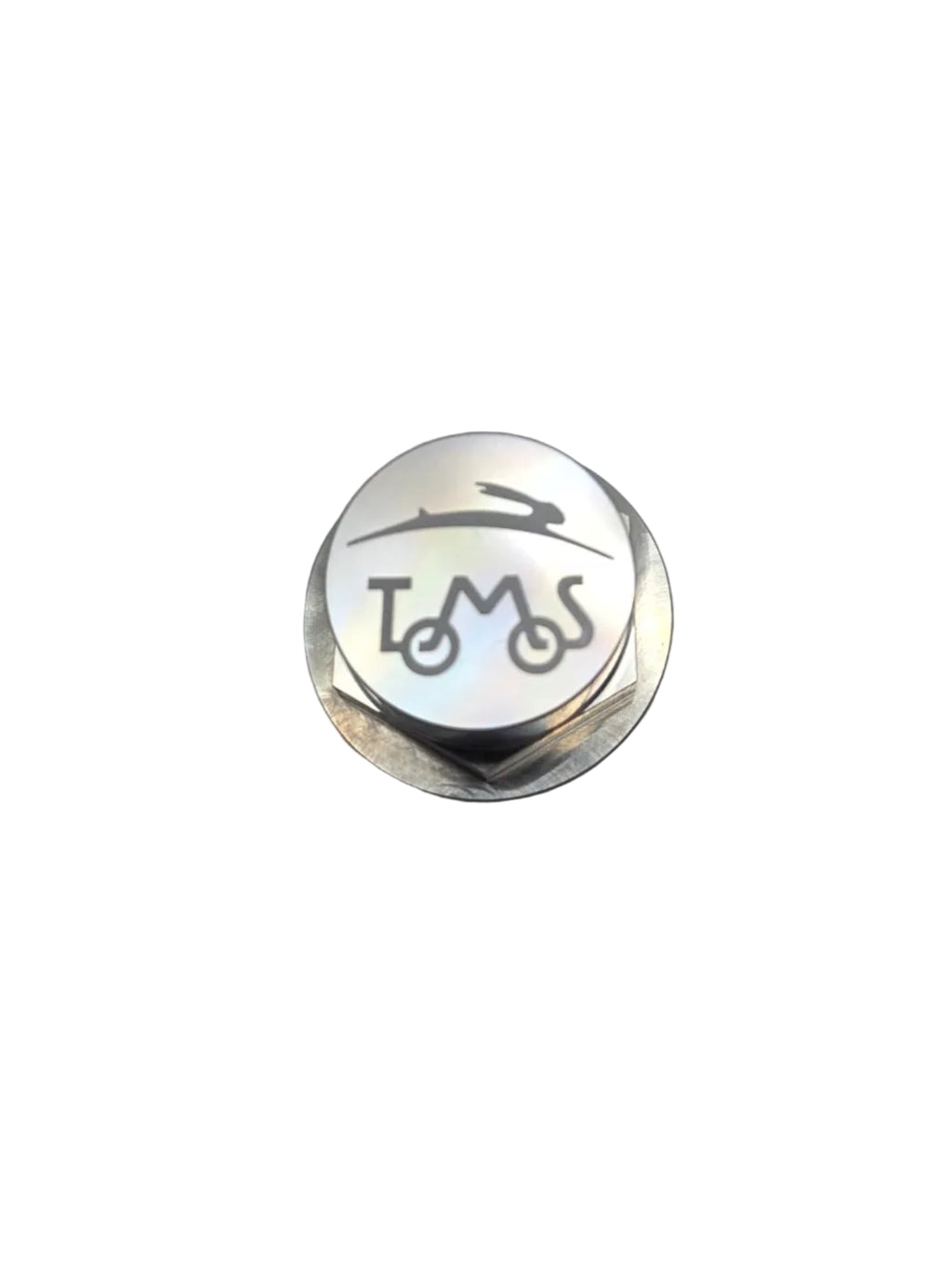 Balhoofdmoer 26mm Tomos A3 / A35 CLAW aluminium zilver met logo