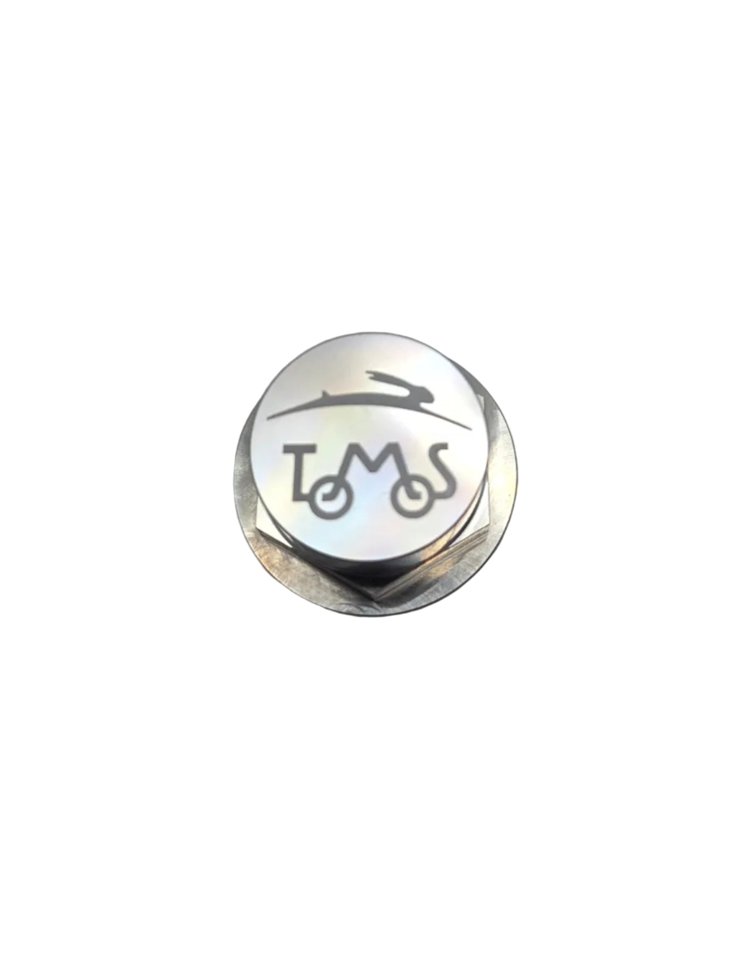 Balhoofdmoer 26mm Tomos A3 / A35 CLAW aluminium zilver met logo